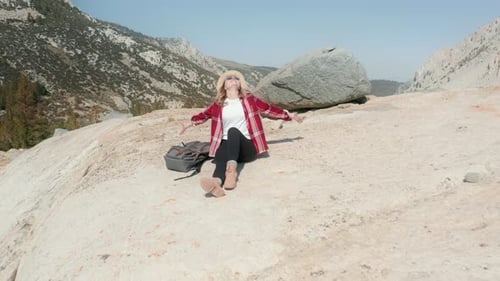 Woman Enjoying Mountain Landscape