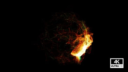 Abstract Creative Multicolor Cosmical Particles Sphere Background 4K Footage V8