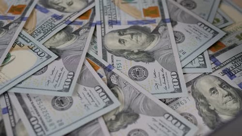 Close Up of United States Hundred Dollar Bills