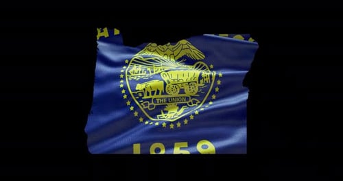 Waving Oregon State Flag Animation for Official Projects