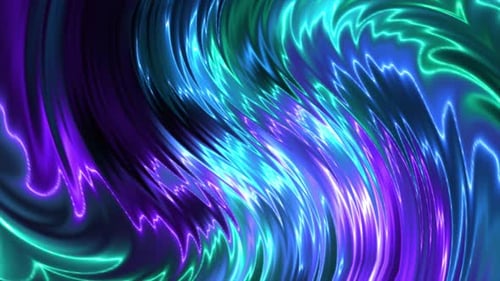Abstract Glowing Neon Fluid Waves Motion Background