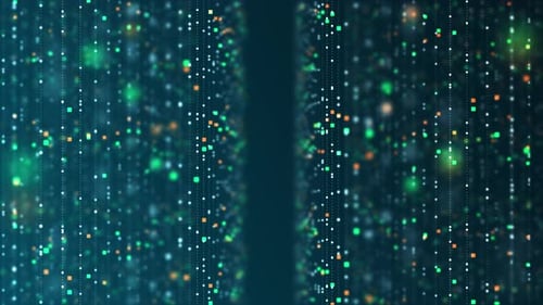 Futuristic Digital Data Stream Particles Technology Background