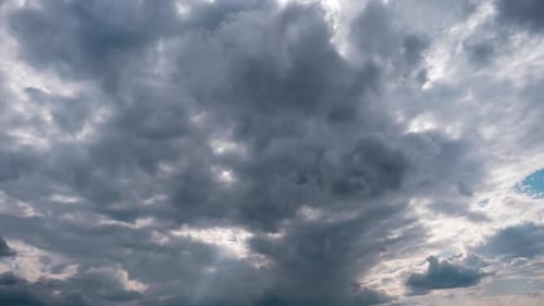 Dark Clouds Time Lapse with Crepuscular Rays