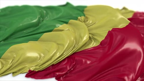 Animated Flowing Fabric Background with Green, Yellow, and Red Colors