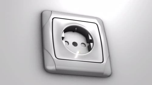 Futuristic Digital Energy Flow in Electrical Socket