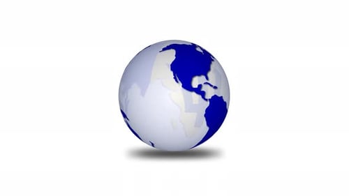 Barbados Flag 3d Rotated Planet Animated White Background