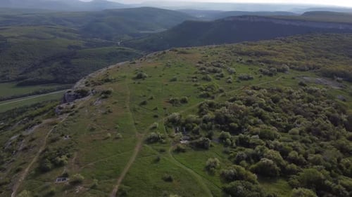 Lovely Mountain Scenery with a Foggy Morning