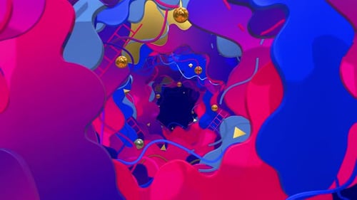 Liquid Style In 3d Geometry 01 4K