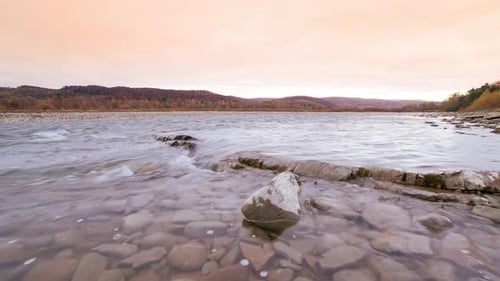 Wild Mountain River Close Up Abundant Clear Stream