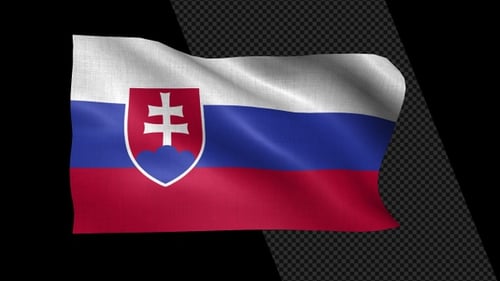 Realistic Waving Flag of Slovakia Loop Animation