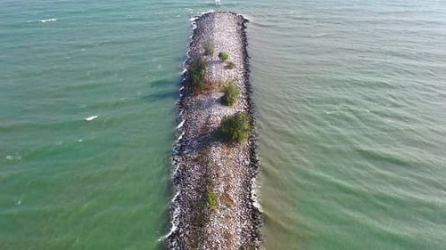 Aerial View of Pak Nam Pranburi Estuary in Prachuap Khiri Khan Thailand