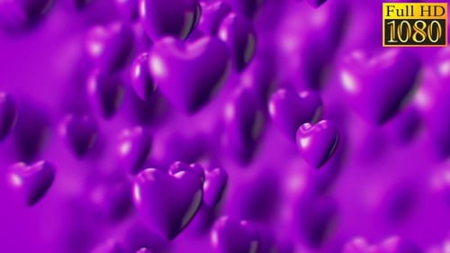 Seamless Loop of Floating 3D Hearts Background