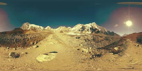 360 Vr des Everest Base Camps am Khumbu-Gletscher. Khumbu-Tal, Sagarmatha-Nationalpark, Nepal