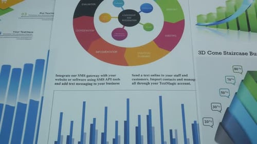 Geschäftsgrafiken auf dem Tisch im Büro des Unternehmens