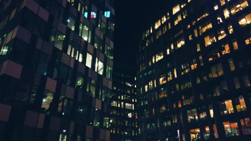 Corporate building Real Estate , office buildings at night