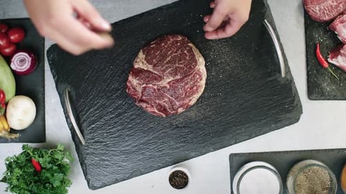 Chef Seasoning Raw Meat
