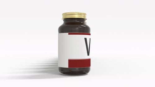 Animated Vitamin C Bottles Arranging into a Row