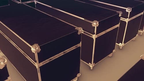 A Lot Of Flight Cases In A Row Hd