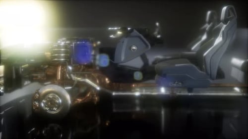 Motor de automóvil detallado y otras partes