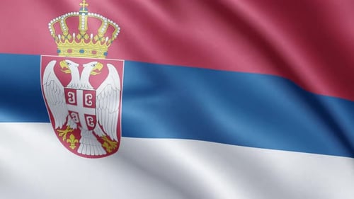Realistic Waving Flag of Serbia Loop
