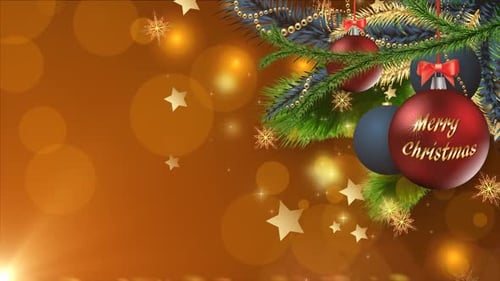 Frohe Weihnachtskugeln auf orangefarbenem Hintergrund