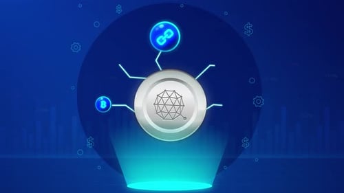 2D Krypto Wirtschaftsgeschäft Nft Animation Hintergrund Qtum