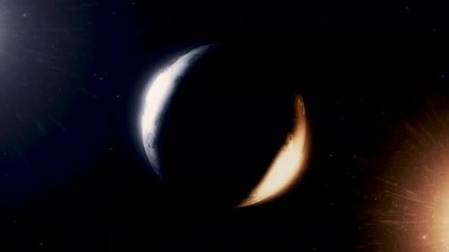 Rotating Planet Phases and Light Flares in Space