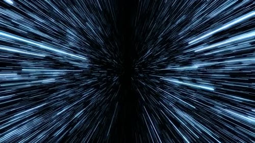 Futuristic Blue Light Speed Warp Tunnel Background