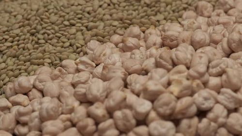 Assortment of dry beans, lentils, and chickpeas