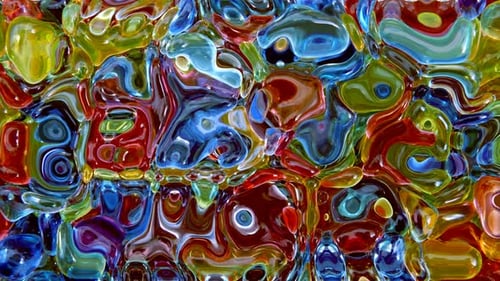 Abstract Blue Green Red Color Silky Liquid Animated Background