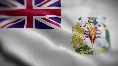 Realistic Waving Flag of British Antarctic Territory Animation
