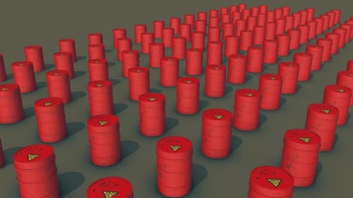 A Lot Of Explosive Barrel In A Row 4k