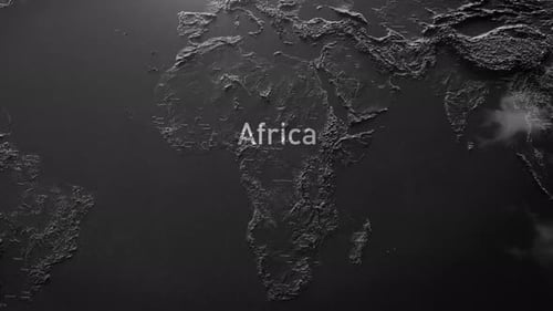 Global Animated Map Reveal with Textured Continents and Clouds