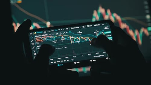 Cryptocurrency Chart in Smartphone