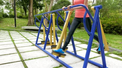 Woman Exercising in an Outdoor Park