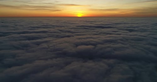 Aerial View of Clouds at Sunrise
