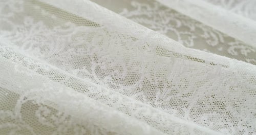 Elegant Macro Shot of Intricate White Lace Fabric