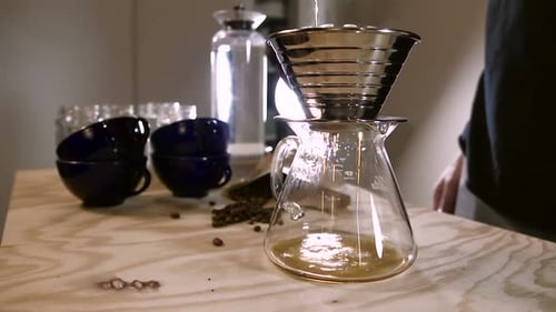 Coffee Brewing Pour Over Method Close-up