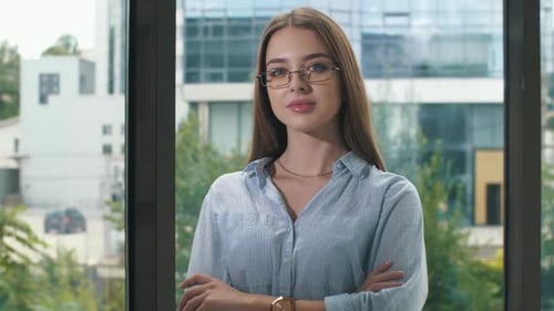 Business Woman in a Glasses at the Office