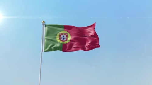 3D Realistic Waving Portugal Flag Animation