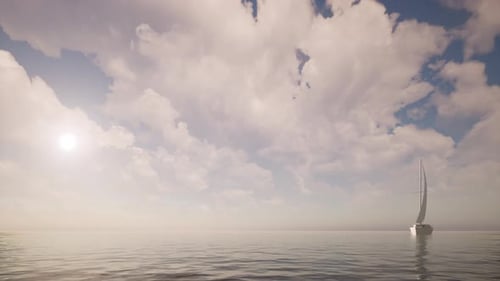 Sailboat Adventure Tourism Panoramic View Sea Landscape