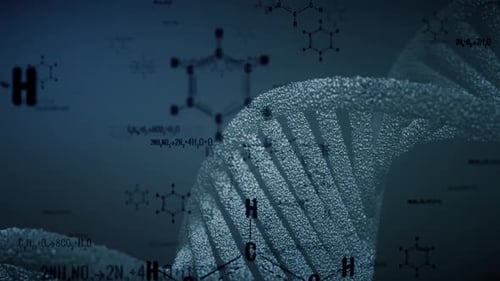Cadeia de DNA e fórmulas químicas