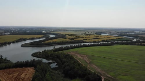 Drone video of the village nature.