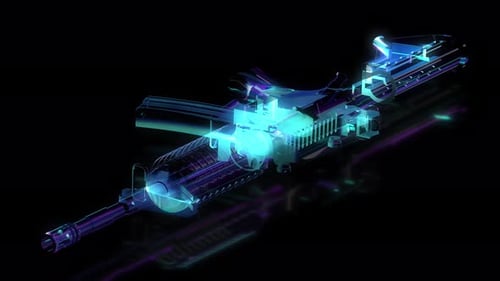 Cyberpunk Skyfi HUD Digitale Waffe