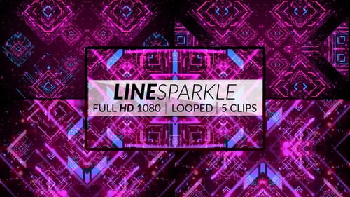 Abstract Futuristic Glowing Lines and Geometric Shapes Loop Background