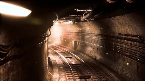 Dark Old Abandoned Metro Subway Tunnel