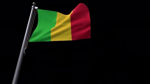 Mali National Flag Waving Animation