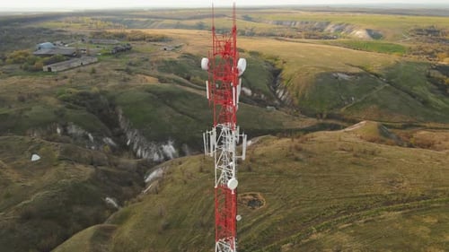 Telecommunication tower 5G in a rural location.
