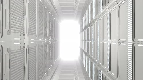 Futuristic White Tunnel Motion Background