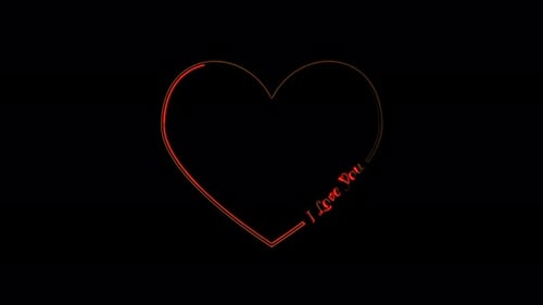 Icône lumineuse en forme de cœur en forme de néon isolée sur fond sombre. Symbole de l'amour.